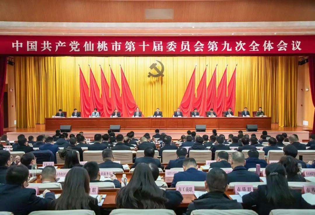 中共仙桃市委十届九次全体会议举行